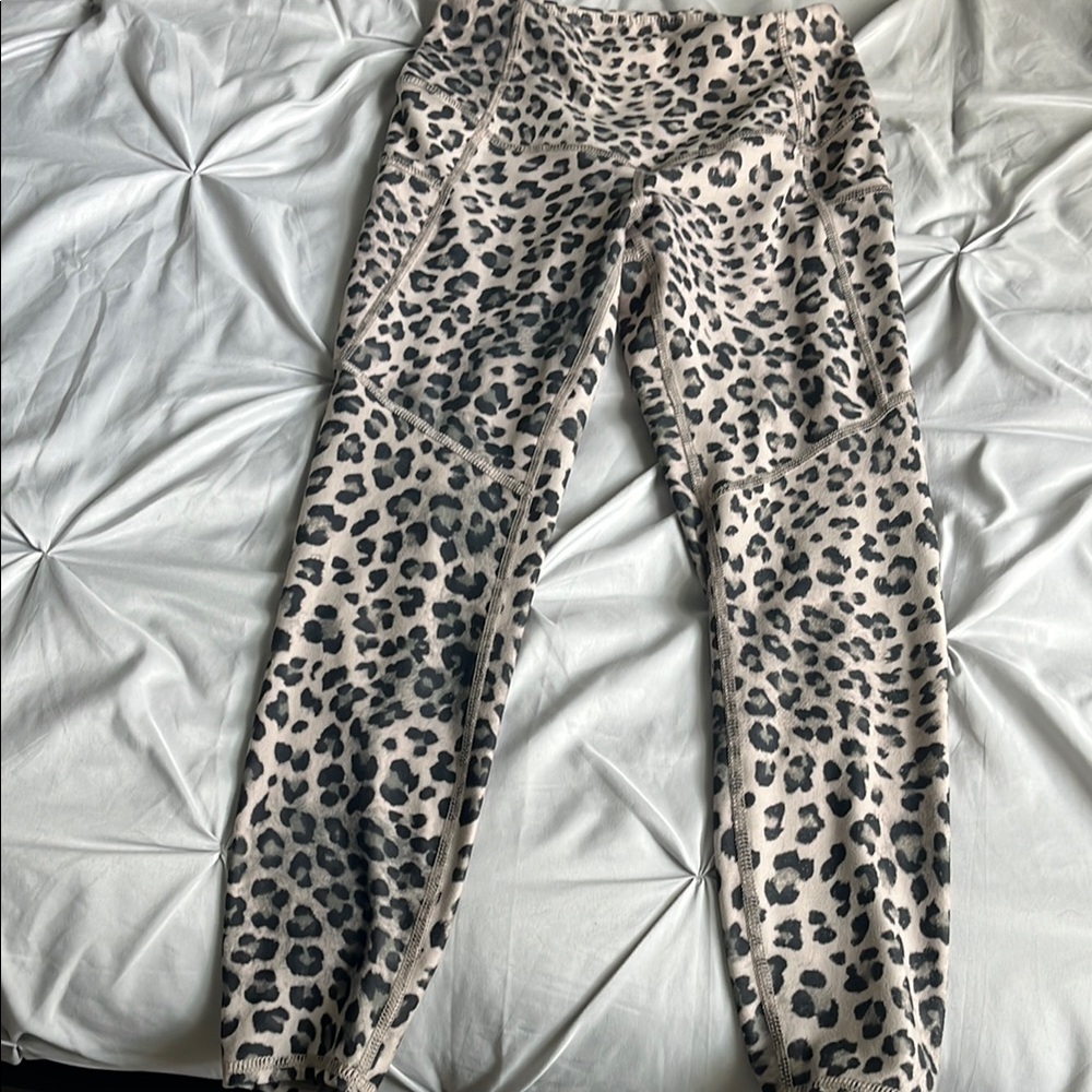 Evolution and Creation Leopard Print Leggings - Black and Tan